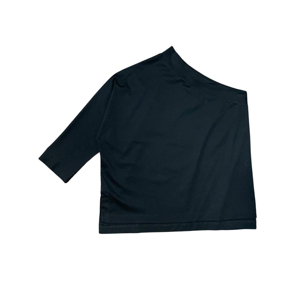 NEW PSOPHIA cotton asymmetrical tee in black